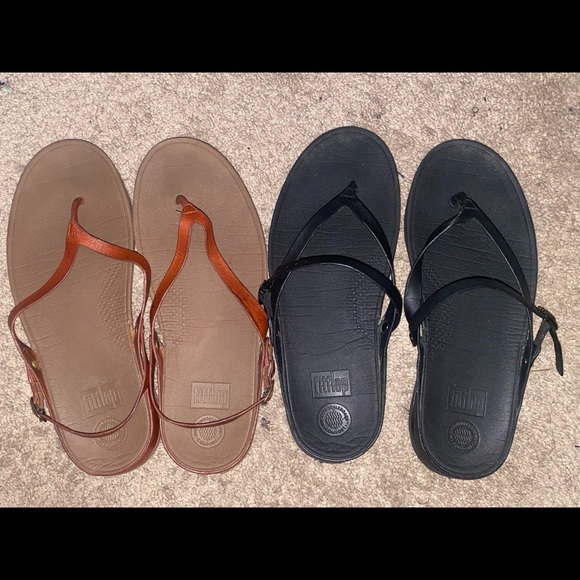 Set of Used FitFlops (bland and brown leather) - Picture 1 of 5